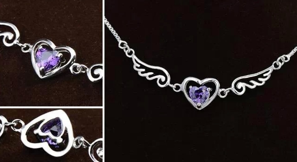 SS11001-1  S925 sterling silver Angel lovers  necklace